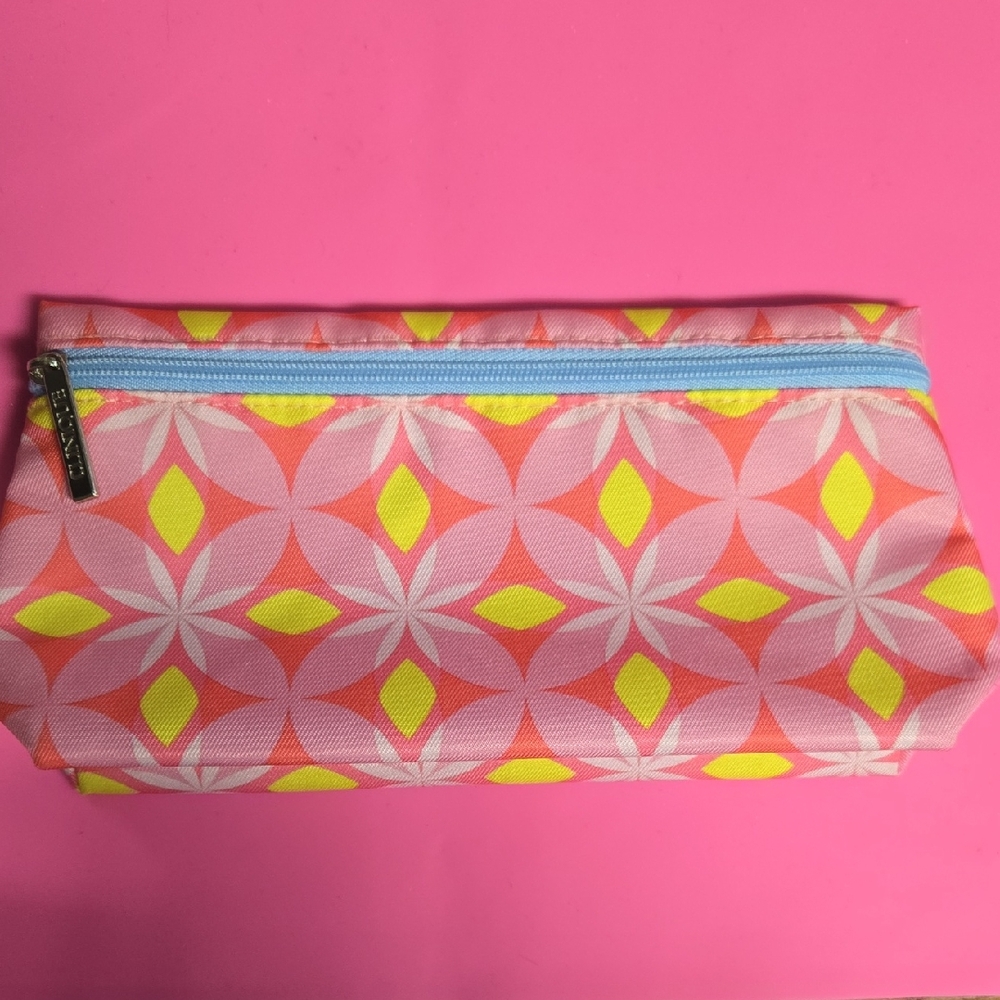Clinique Pink and Yellow Cosmetic Bag